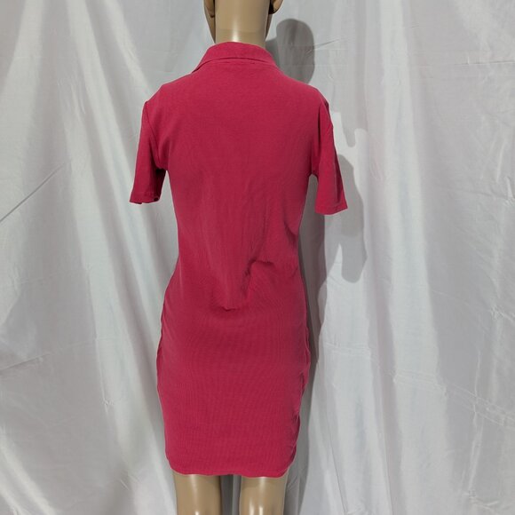 Zara Ribbed Polo Dress Women's L Pink - Picture 7 of 7